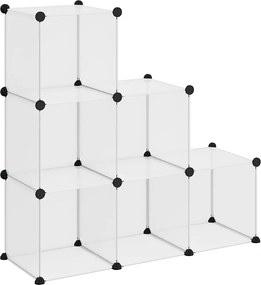 vidaXL Organizator cub de depozitare, 6 cuburi, transparent, PP