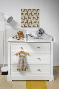 Comoda Marylou alba cu 3 sertare L102,6 cm