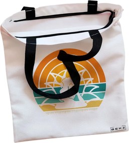 Sacosa de Panza pentru Cumparaturi, Geanta Tote, Yoga 15, Cu fermoar, 38x34.5 cm, Alba, BEKZ®