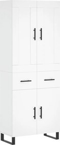 vidaXL Dulap înalt, alb, 69,5x34x180 cm, lemn compozit