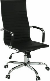 Scaun de birou AZURE 2 NEW, negru/crom, piele ecologica/metal, 63x55x1