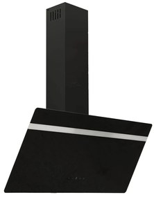Hota de perete, negru, 90 cm, otel si sticla securizata Negru, 90 x 33.5 x 108 cm