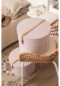 Cutii de depozitare roz-deschis 2 buc. din carton cu capac, decorative ø 37,5x25 cm Rut Restore Paper Laminate – Bigso