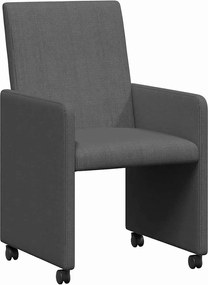 vidaXL Scaune de dining cu roți 2 pcs Gri închis 57 x 66 x 94 cm