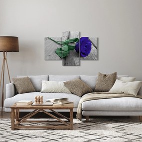 Tablou - Trandafir albastru cu tulpina verde (90x60 cm)