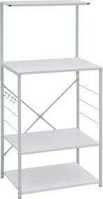 vidaXL Dulap cuptor microunde, alb, 60x39,6x123 cm, lemn prelucrat