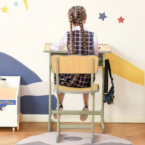 HOMCOM Set Masa Si Scaune Copii Bancă și Scaun Reglabil pentru Copii 6-12 Ani Ergonomic Aosom Romania