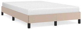 3269624 vidaXL Cadru de pat, cappuccino, 120x190 cm, piele ecologică