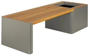 Bancă cu un ghiveci de flori cu auto-irrigare, WOODGREEN - Hobby Flower Culoare: kaki/lămâie naturală
