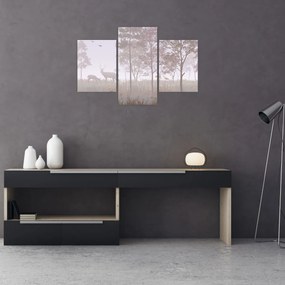 Tablou - Pădure,monocrom (90x60 cm)