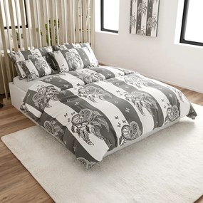 Lenjerie de pat din bumbac TIRLAN gri-alb Dimensiune lenjerie de pat: 70 x 90 cm | 140 x 200 cm