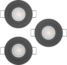 Eglo 902244 - Set de 3 spoturi LED încastrate pentru tavan BARRANCO, 1x GU10/4,5W/230V, negru