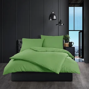 Lenjerie de pat din bumbac Color verde, 140 x 200cm, 70 x 90 cm