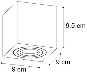 Spotlight modern pătrat pentru baie negru - Capa