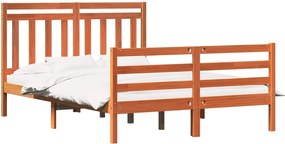 vidaXL Cadru de pat cu headboard Maroniu cerat 160 x 200 cm