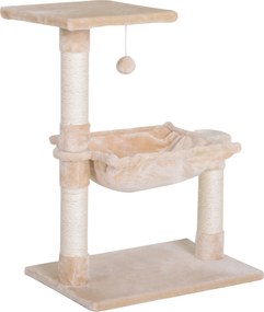 PawHut Turn pentru Pisici max 3.6kg, Copac pentru Zgariat pentru Pisici ca hamac si Minge Agatata din Lemn si Plus, 50x36x70cm, Bej | Aosom Romania