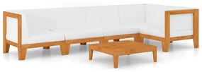 3058142 vidaXL Set mobilier grădină cu perne, 6 piese, lemn masiv acacia