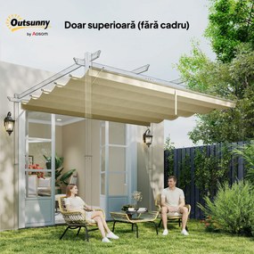 Outsunny Copertină de Schimb pentru Pergolă de Grădină cu 10 Orificii de Drenaj, Acoperire din Poliester, 250x255 cm, Gri | Aosom Romania