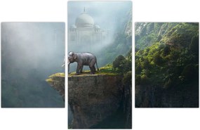 Tablou - Elefant în vârful Taj Mahalului (90x60 cm)