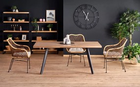 Set masa extensibila Berlin L160-220 cm + 4 scaune K336 ratan natural