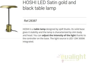 Veioza LED design deosebit HOSHI aurie/negru 28387
