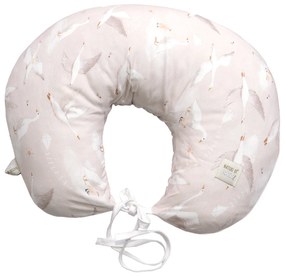 Perna pentru gravide si alaptare, husa detasabila din bumbac 100% si umplutura antialergica BabySoft , Gasca Bej, Amy