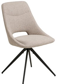 Scaun de dining Dokka cu rotire, culoare nisip, picioare negre