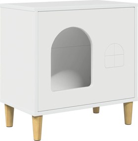 vidaXL Casa pentru pisici Alb Lucios 51 x 30 x 52 cm Lemn compozit
