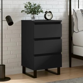 826942 vidaXL Noptieră, negru, 40x35x69 cm, lemn compozit