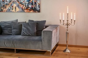 Sfesnic lumanari argintiu, din aluminiu, 105 cm, Victoria