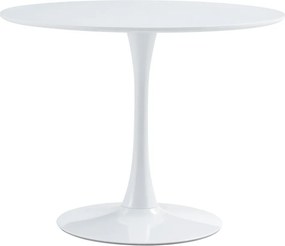Masă dining, rundă, alb mat, diametru 110 cm, REVENTON NEW