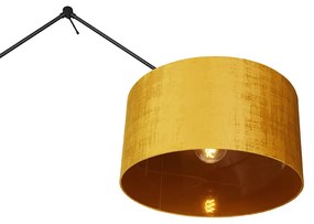 Lampă de podea modernă neagră cu abajur auriu 50 cm - Editor