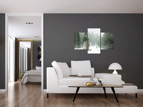 Tablou cu leopard în zăpadă (90x60 cm)