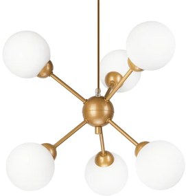 Lustră pe tijă RUBBY BALL 6xG9/5W/230V auriu