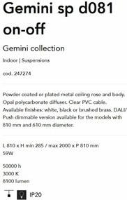 Lustra LED suspendata design circular GEMINI SP D081 BIANCO