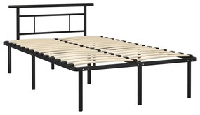 324826 vidaXL Cadru de pat, negru, 120 x 200 cm, metal
