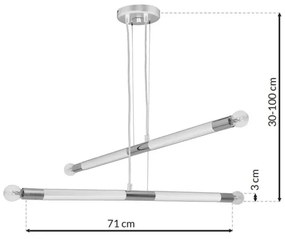 Lustră pe cablu BASTONE WHITE 4xE14/40W/230V