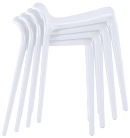 247282 vidaXL Scaune stivuibile, 4 buc., alb, plastic
