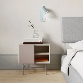 Noptieră bej/crem cu rafturi cu aspect mat Nube – Teulat