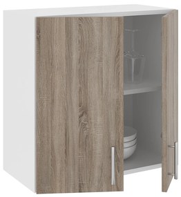 Corp Superior Karo, 2 Usi, Stejar Sonoma Inchis/Alb, 60 x 30 x 60 cm