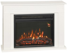 HOMCOM Șemineu Electric cu Flacără în 12 Culori, Telecomandă și Timer, 98x23.5x69.5 cm, Alb și Negru | Aosom Romania