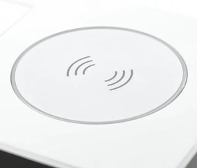 Priza incorporabila in blat Avaro Plus GTV, incarcator wireless 5W, 1 priza Schuko, USB A + C, alb Aluminiu  plastic, Alb, L:240 mm; l:119 mm; H:72
