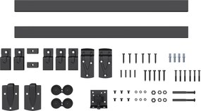 HOMCOM Set feronerie uși glisante pentru sarcină mare 244 cm Negru pentru uși simple | Aosom Romania