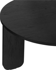 Măsuță de cafea neagră rotundă cu blat cu aspect de lemn de stejar ø 75 cm Kuvu – noo.ma