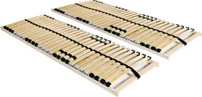 vidaXL Baze de pat cu șipci, 2 buc., 28 șipci, 7 zone, 80 x 200 cm