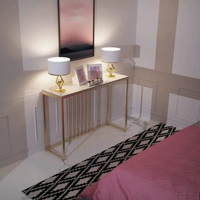 MAU8 - Masa Consola 120x30x78 cm, masuta hol, living, dormitor - Auriu-Alb