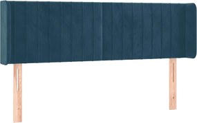 vidaXL Tăblie pat cu aripioare albastru închis 147x16x78/88 cm catifea