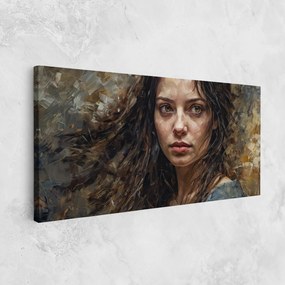 Tablou Canvas, 80x160cm, Dormitor si Living, Femei, Porterete, Darkhaired Woman Portrait