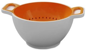 Set castron si strecuratoare Trebonn DUO - Small 1824101, 500 ml, 15.6x8.5 cm, Мelamina, Аlb/Portocaliu