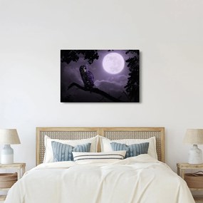 Tablou - Bufniță de noapte, violet (90x60 cm)